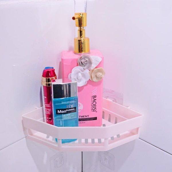 Combo 2 Kệ để đồ góc nhà tắm, nhà bếp hút chân không