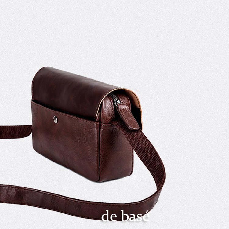 Túi da đeo chéo màu Nâu - Da tổng hợp - Leather Messenger Bag