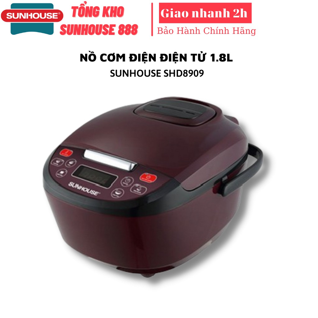 Nồi cơm điện tử 1,8 lít SUNHOUSE SHD8909 công suất 700W bảo hành chính hãng 12 tháng