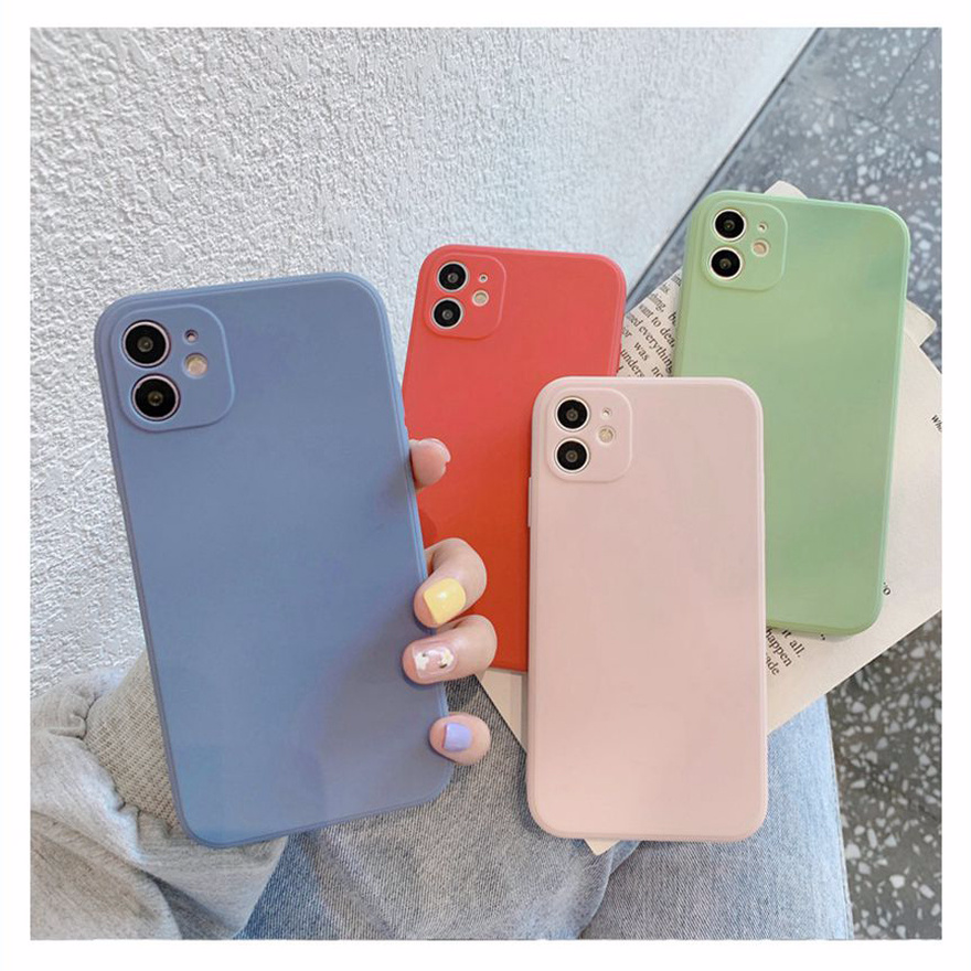 ốp điện thoại Casing Ốp lưng Samsung Galaxy S20 Fe S21 Ultra S20 Plus S10 Lite Note 10 Official Original Square Solid Color Liquid Silicone Soft Phone Case Protective Cover