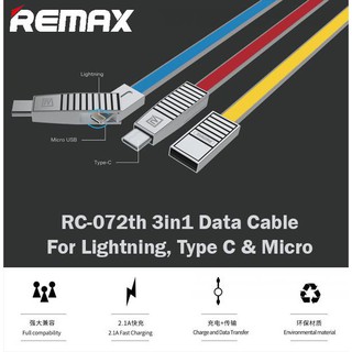 Cáp sạc REMAX RC-072th 3 in 1 Lightning&Micro&Type-C