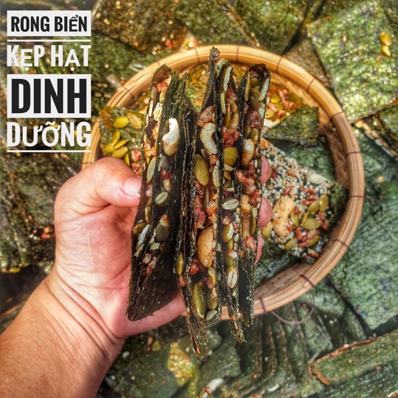 Rong Biển Kẹp Hạt Dinh Dưỡng Lon 150Gram [FREE SHIP] TỪ ĐƠN 50K, [Loại Đặc Biệt] Hàng ngon nhà làm