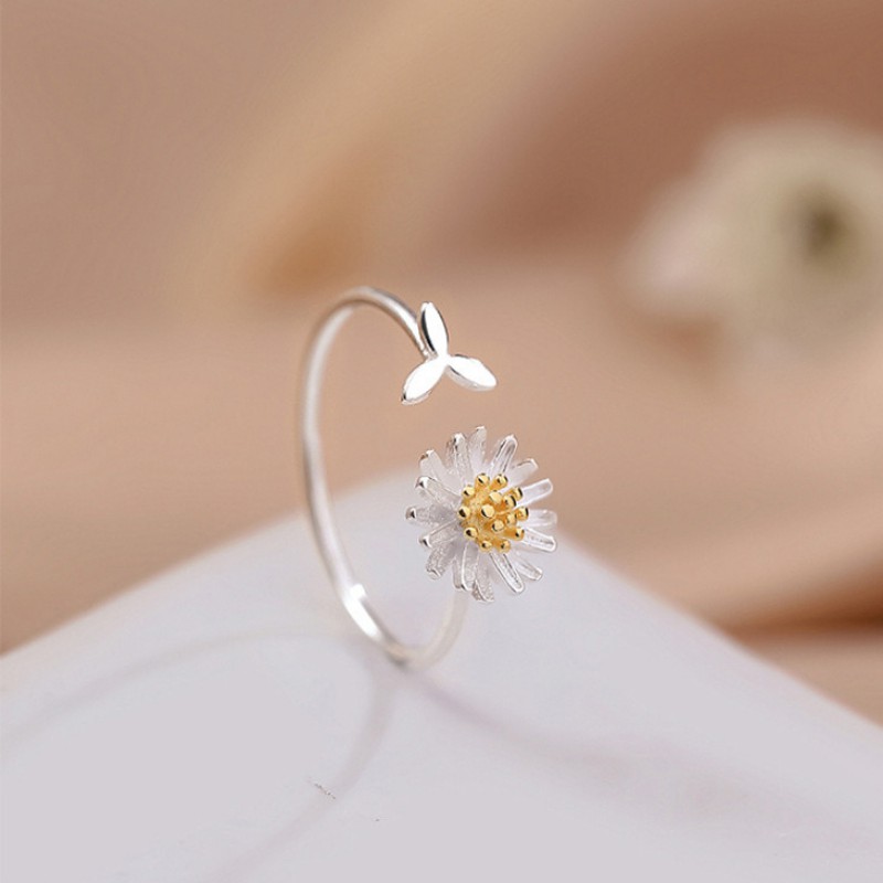 Nhẫn Bạc S925 Cúc Họa Mi Little Daisy Điều Chỉnh Được Xinh Xắn | Nhẫn Nữ Bạc Trang Sức Thời Trang
