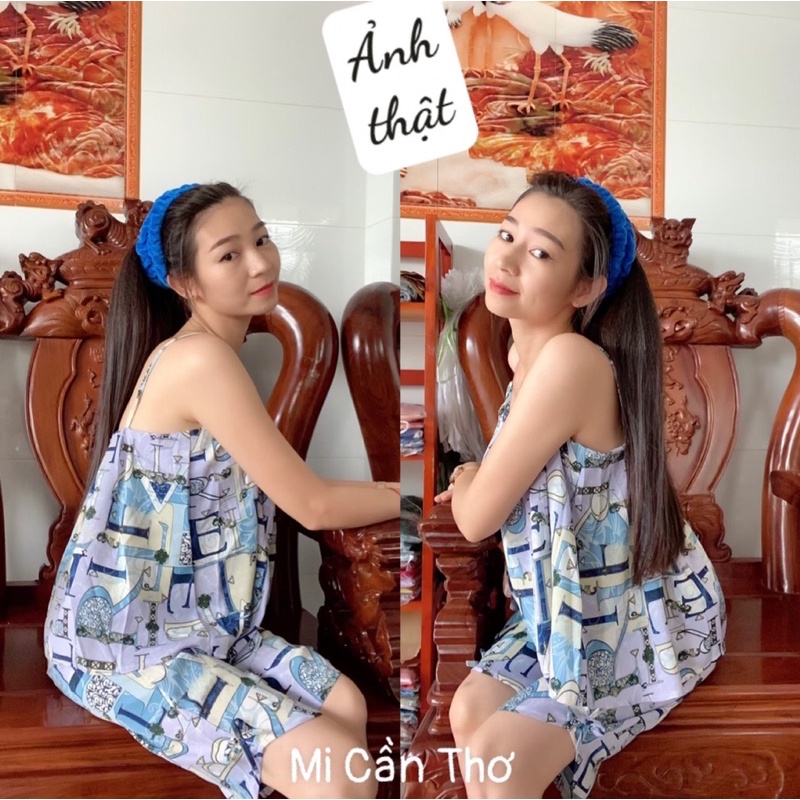 Bộ LỤA MANGO Áo 2 dây, quần lở, có size, túi quần sâu | BigBuy360 - bigbuy360.vn