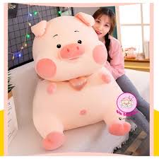 Gấu Bông Heo Ngồi Má Hồng Có Cánh Size 75cm - Gấu Bông Heo Hồng Cho Bé