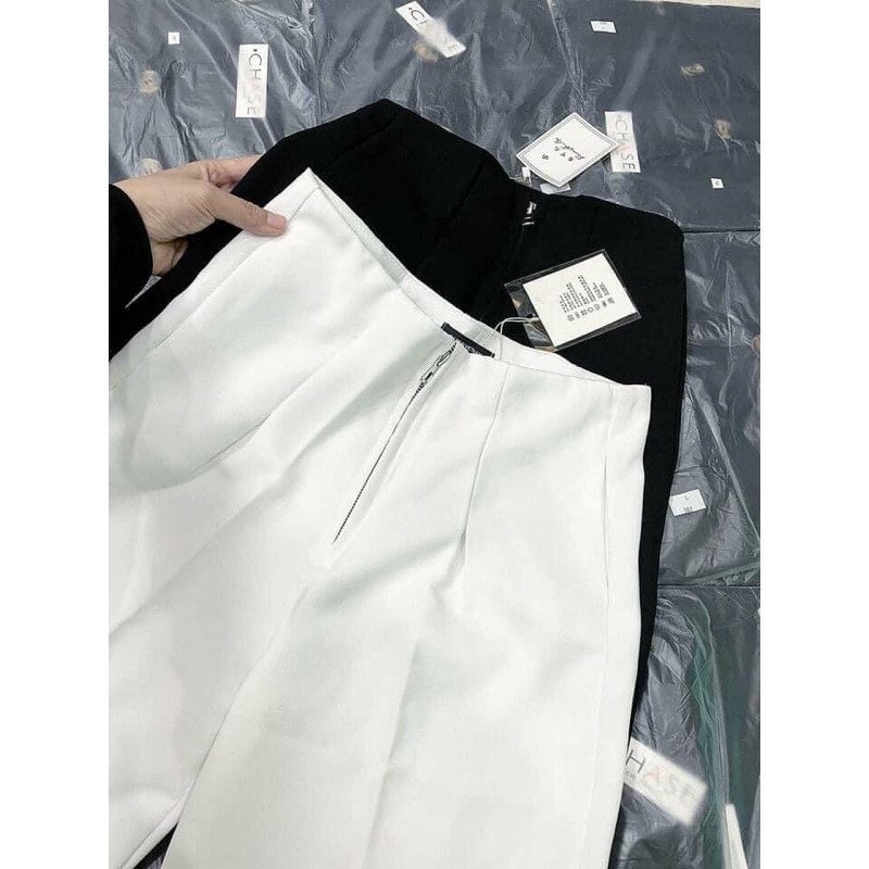 Quần ống rộng ống xuông cullotes cạp liền xuốt eo khóa trước chất cao cấp chất đẹp phong cách ulzzang