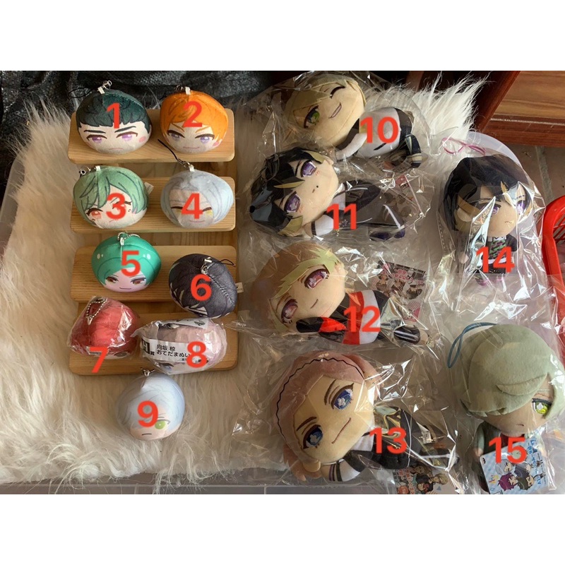 Móc khoá manjyu mochi plush doll nằm đứng nhỏ A3! all nhân vật tách set chính hãng Nhật Bản