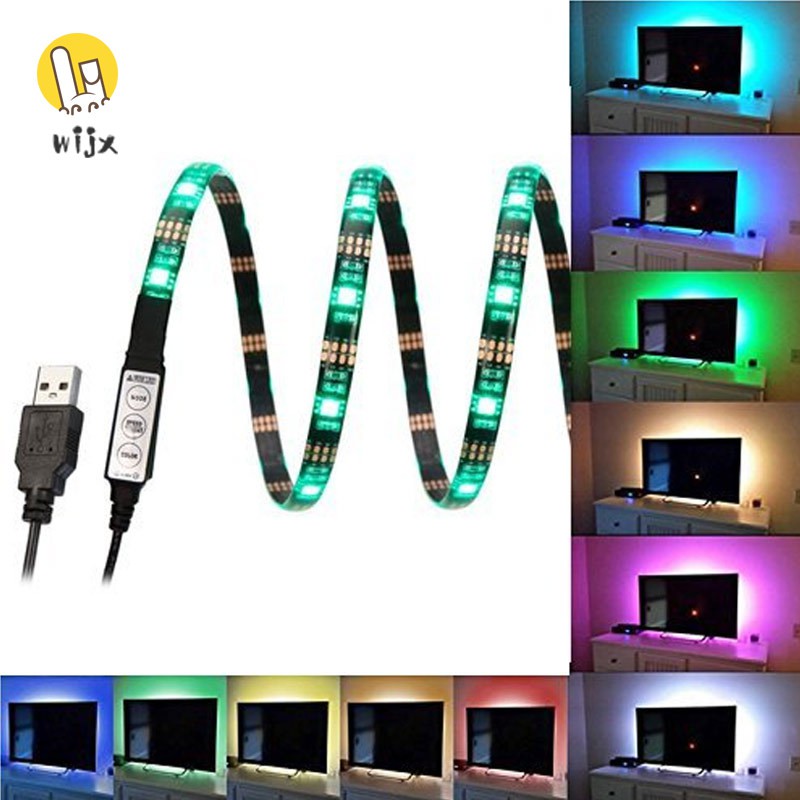 Dây đèn WiJx LED 5V 1A nhiều màu tạo hiệu ứng rạp chiếu phim dán sau TV