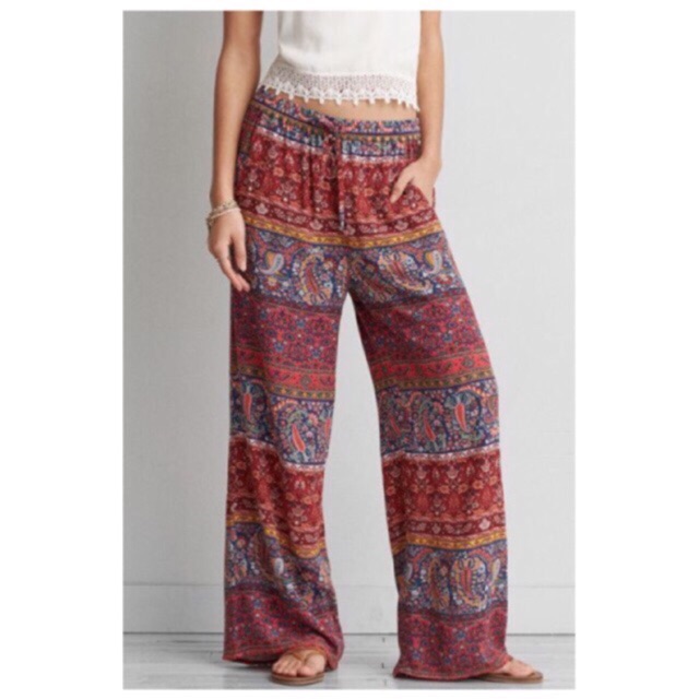 [47-60ký]Quần Culottes ống rộng thổ cẩm phong cách boho có 2 túi(link 1) | BigBuy360 - bigbuy360.vn