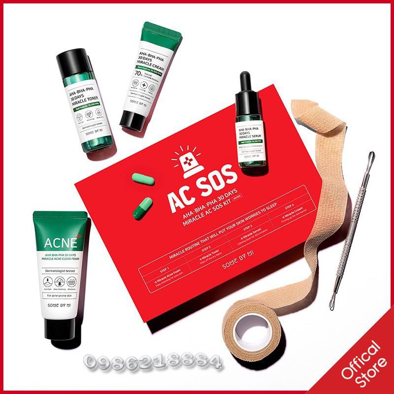 Bộ 4 món giảm mụn trong 30 ngày Some By Mi AHA-BHA-PHA 30 Days Miracle AC SOS Kit | BigBuy360 - bigbuy360.vn