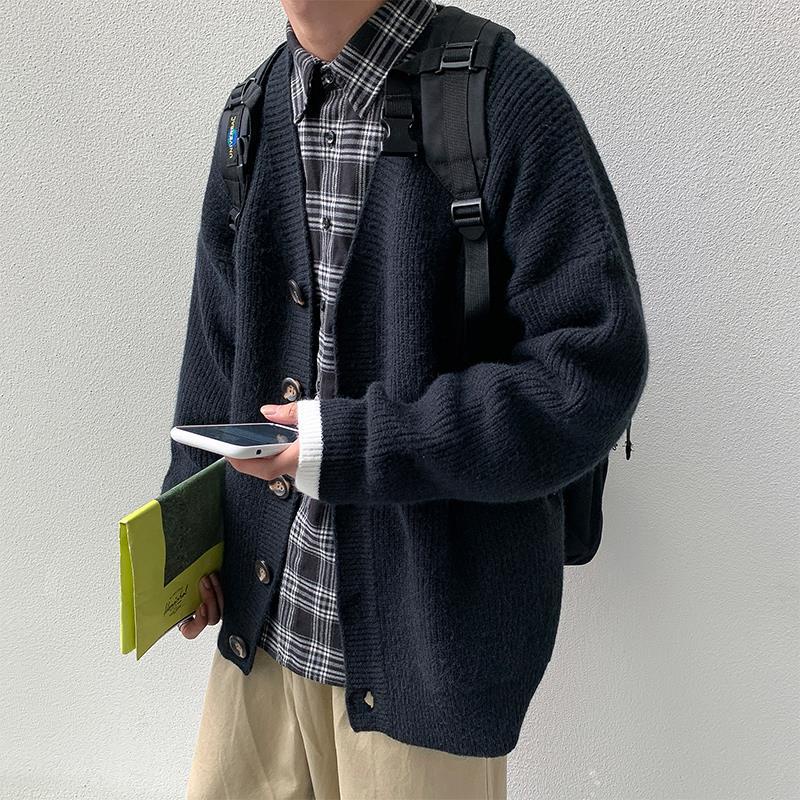 Áo khoác cardigan dệt kim dáng rộng thời trang sành điệu cho nam