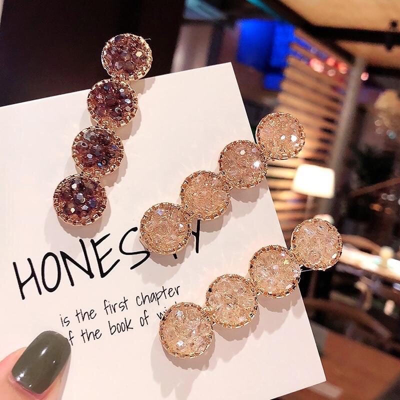 Kẹp tóc đính đá dạng hạt tròn dễ thương