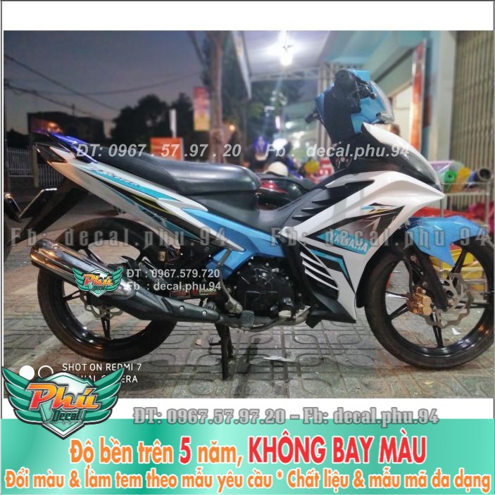 Tem rời Exciter 135 xanh ngọc trắng (H) -1