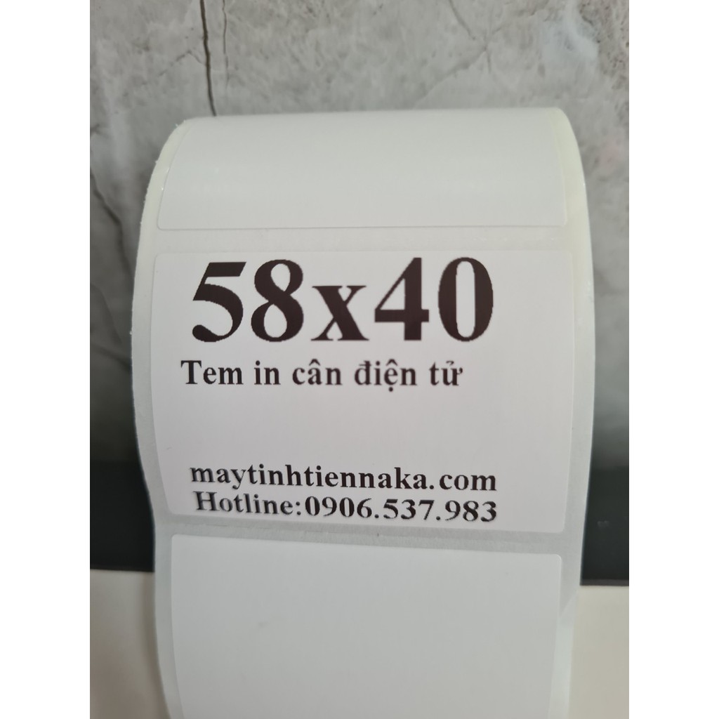 Tem cân điện tử -decal nhiệt khổ 58X40mm - Tem in nhiệt cân điện tử 5,8X4cm