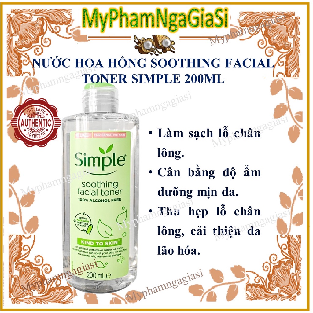 Nước hoa hồng Smoothing Facial Toner Simple