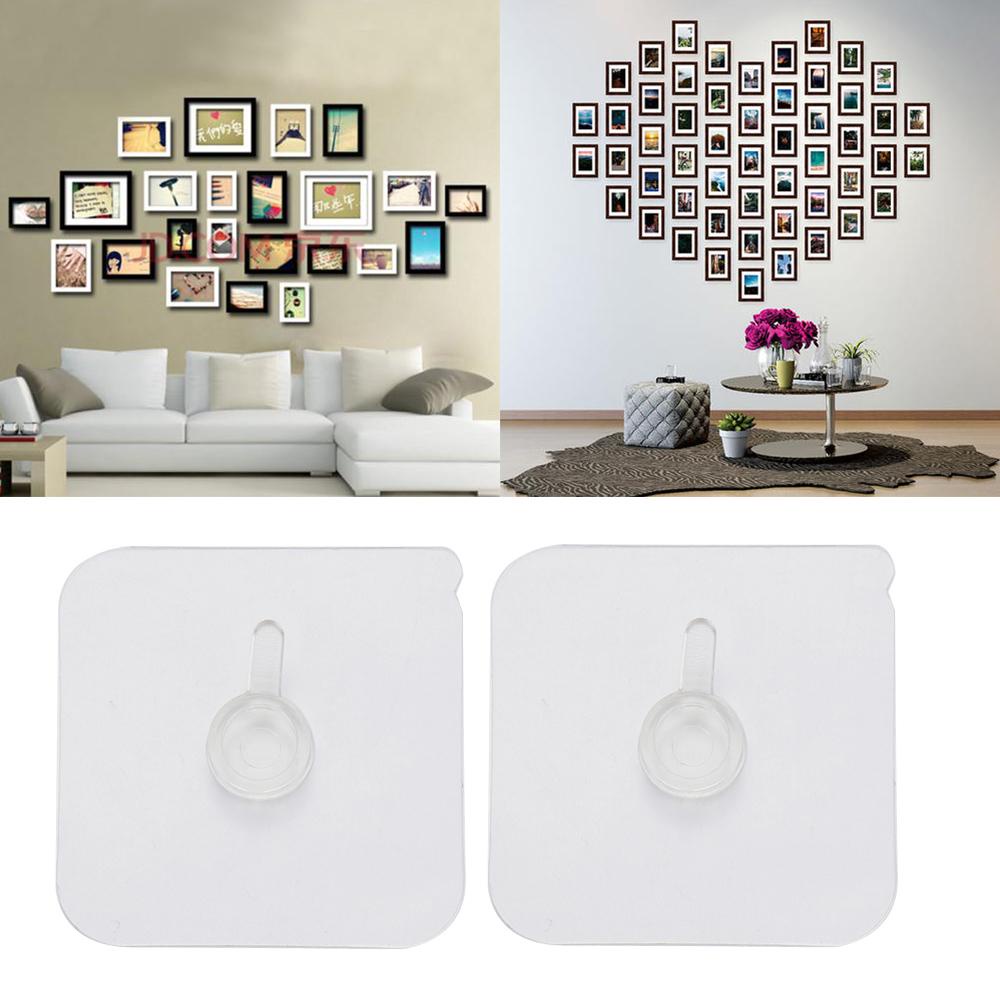 Set 10 Móc Treo Khung Ảnh Trong Suốt Chống Nước Không Cần Khoan