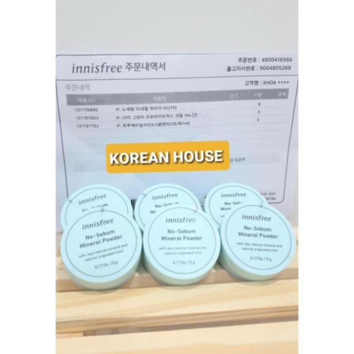 (Chính hãng) PHẤN PHỦ KIỀM DẦU INNISFREE NO-SEBUM MINERAL POWDER