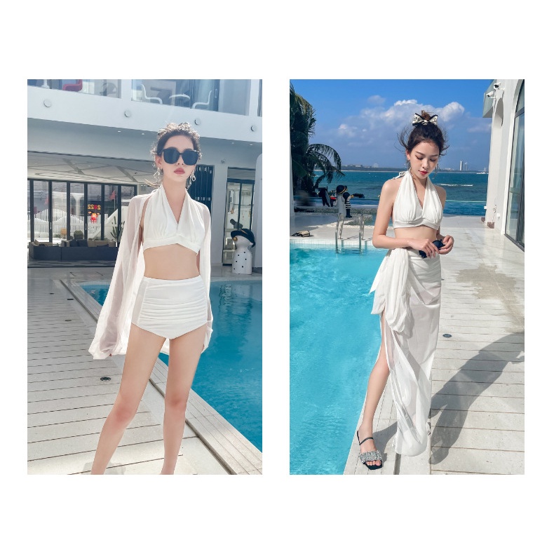 Bộ Bikini Ba Mảnh Kèm Áo Khoác Thời Trang Hàn Quốc Gợi Cảm Dành Cho Nữ 2022