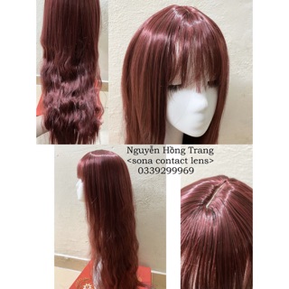 [168] Tóc Giả Xoăn Dài Màu Đỏ