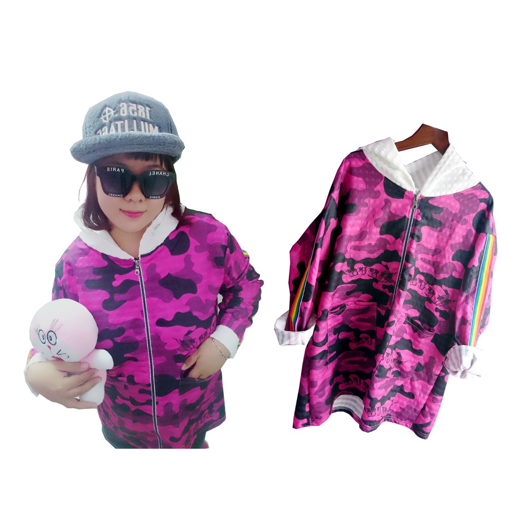 áo khoác rằn ri BURIN hồng bigsize