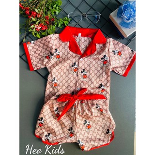 Đồ bộ pijama lụa satin cho bé gái