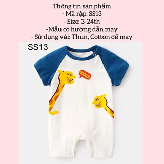 Rập giấy may body tay raglan sơ sinh_SS13