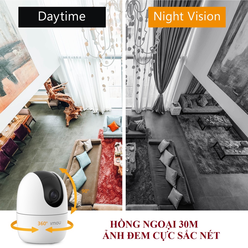 Camera IP Wifi 4.0MP IMOU Ranger 2 A42P-B- Chính Hãng 100% Bảo Hành 24 Tháng