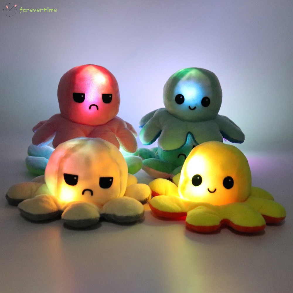 Ready Stock Tik Tok Bạch tuộc nhồi bông cảm xúc - Reversible Octopus plush toy-bạch tuộc cảm xúc Phát sáng JIMMY01