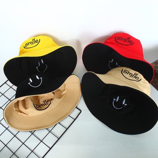 Mũ Tai Bèo 2 Mặt Thêu Smile - Nón Bucket Unisex Cho Nam Và Nữ B17