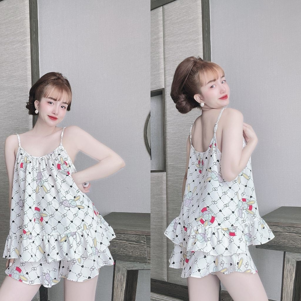Đồ Ngủ Nữ BIGSIZE Đồ Ngủ Sexy lụa Mango cao cấp mềm mại xinh xắn &lt; 70KG