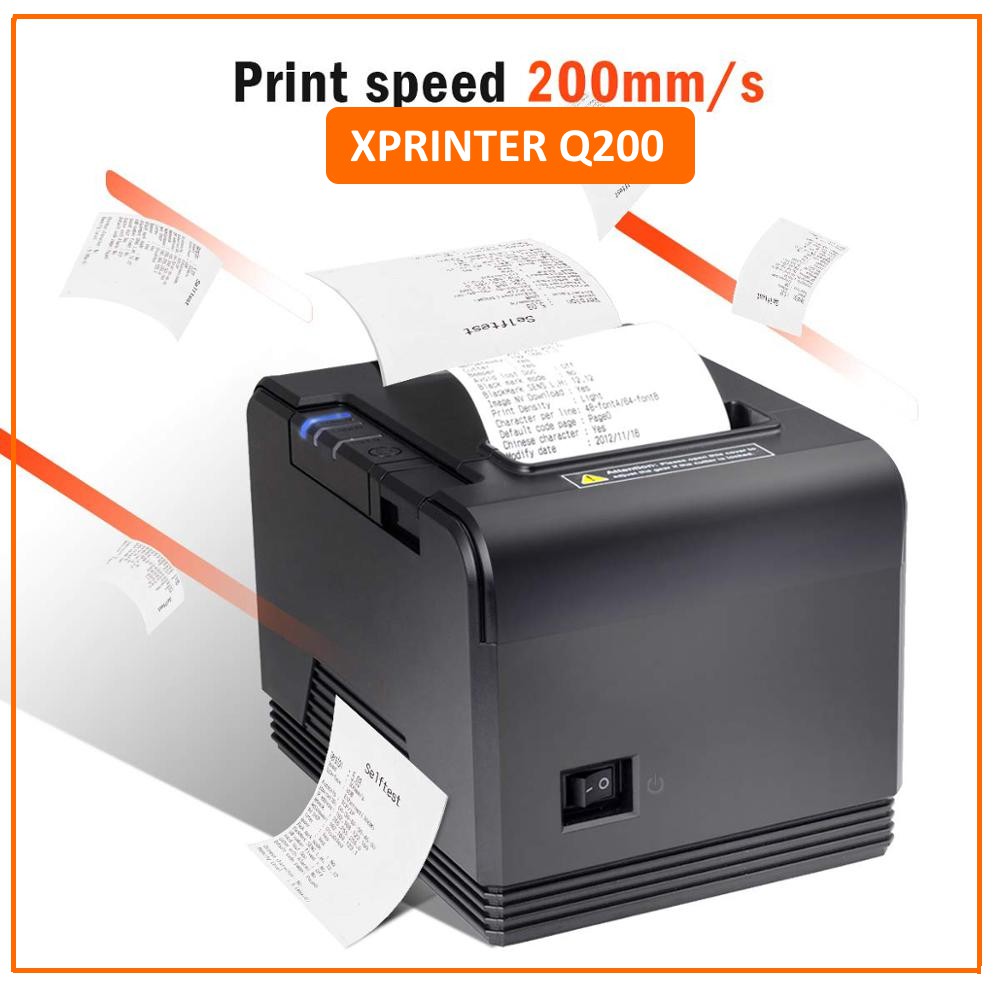 Máy in nhiệt XPrinter Q200 Cổng Lan+ USB Tặng Free 3 Tháng Phần mềm bán hàng