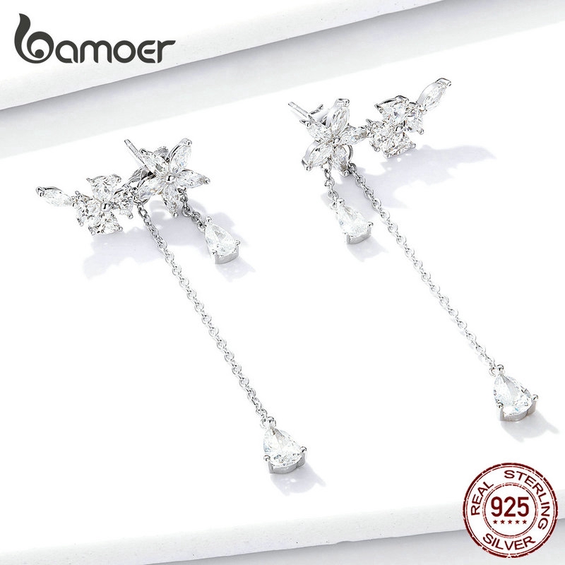 Bông tai Bamoer BSE288 BSE288 dáng dài kiểu dáng sang trọng hợp thời trang
