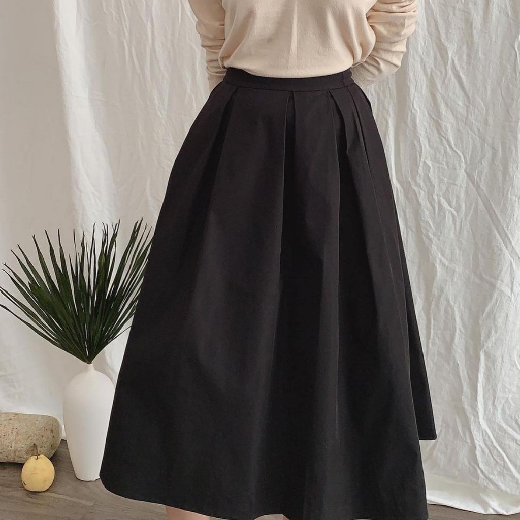 Chân váy Dài Nữ Latte Fleat Midaxi Skirt | Lana Official