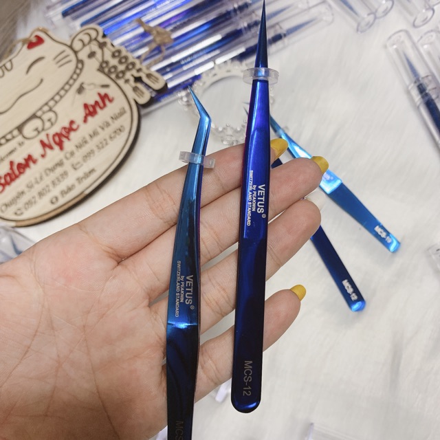 Nhíp Vetus Chuẩn Màu Xanh Cong Và Thẳng - Ảnh Thật Được Chụp Tại Shop
