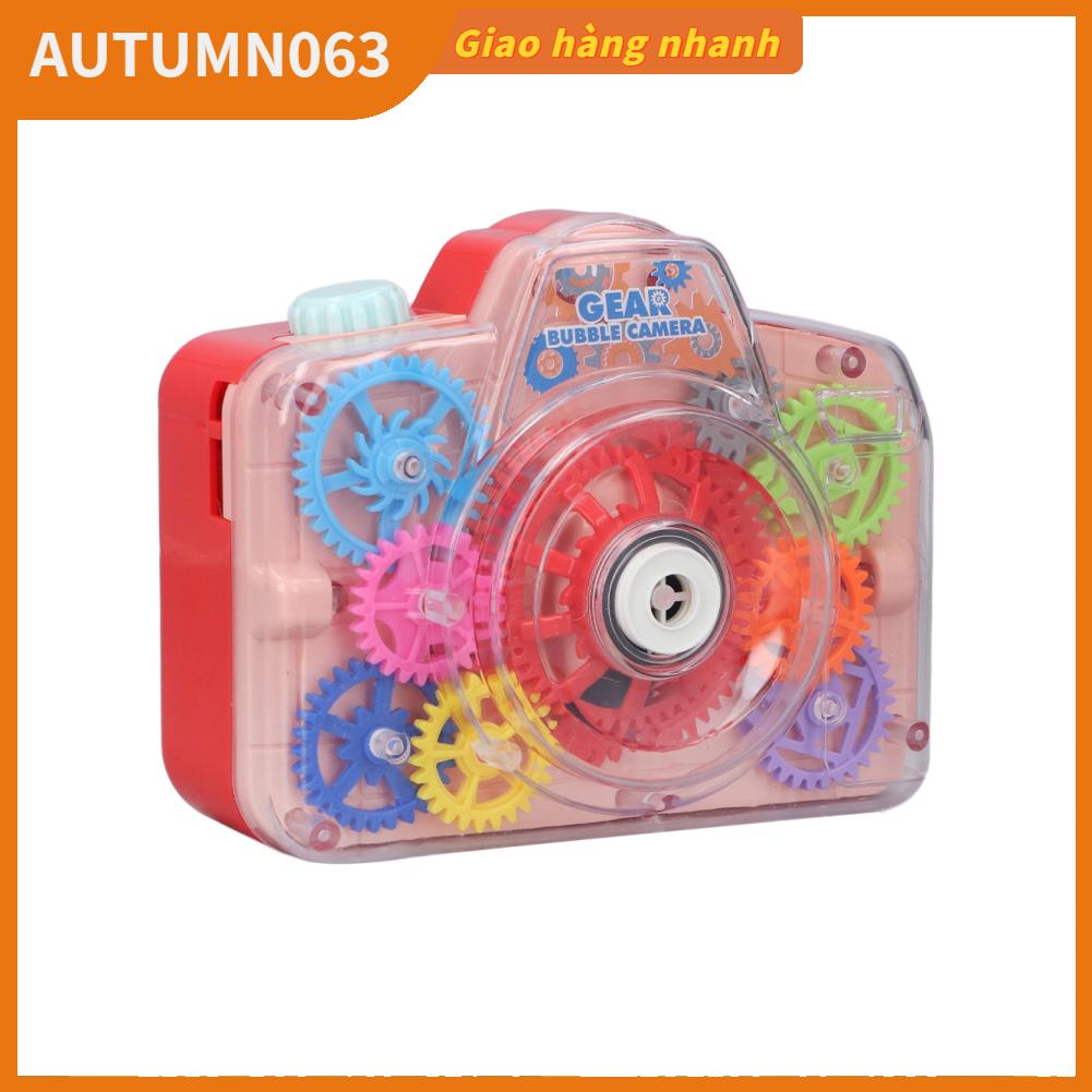 Đồ chơi tạo bong bóng cho trẻ em Bánh răng đầy màu sắc Hình dạng máy ảnh Ánh sáng mát mẻ Máy điện để chơi ngoài trời Autumn063