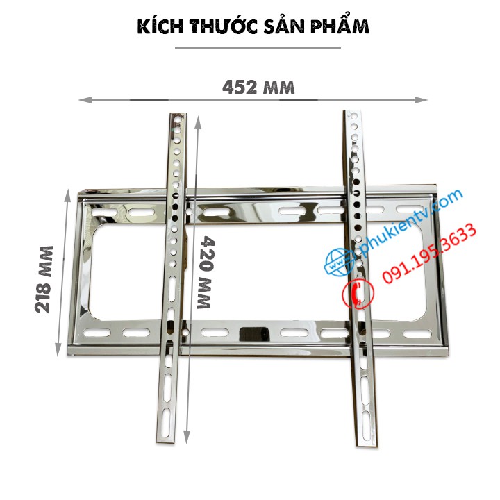 Giá treo tivi siêu mỏng 2.5 cm - Chất liệu Inox cao cấp chống han rỉ