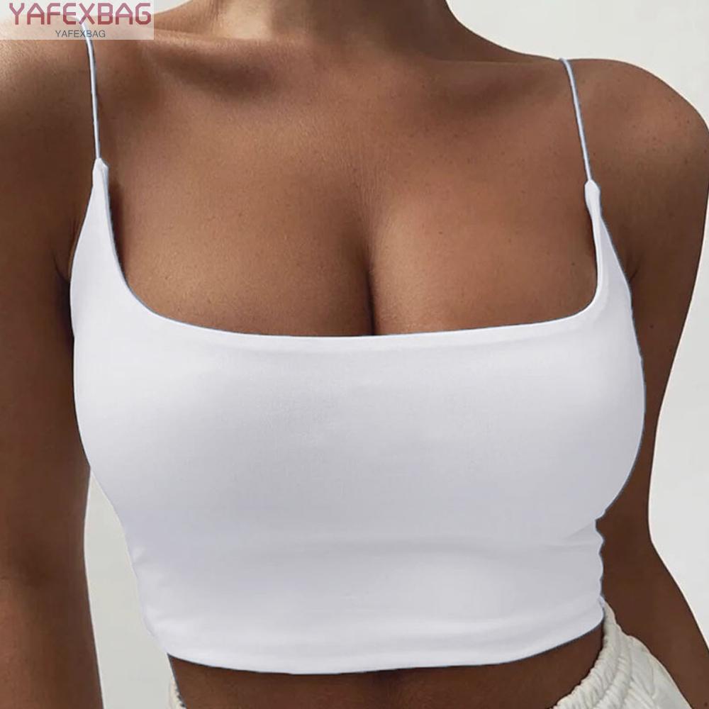 Crop Tops Womens Vest Comfortable Plus Size Solid Color Spaghetti Strap