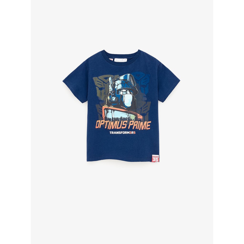 T-shirt Zara UK màu navy in họa tiết SALE