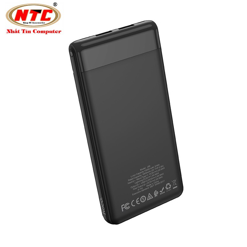 Pin sạc dự phòng Hoco J59 10000mAh Famous 3 cổng input, 2 cổng output max 2A