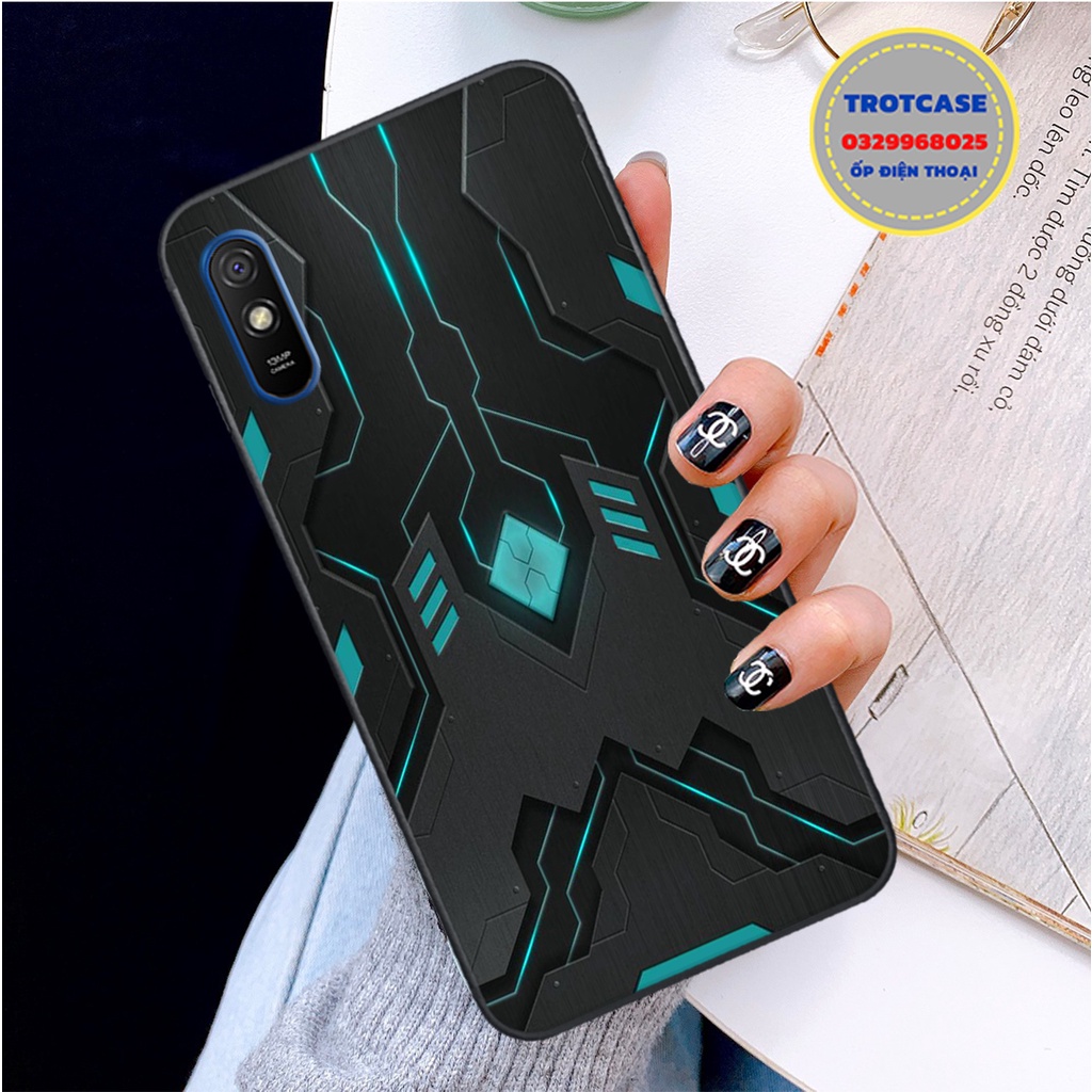 Ốp lưng điện thoại Xiaomi Redmi 9A - in hình kẻ vân xanh vàng , vàng đen và đỏ đen sang trọng , thanh lịch