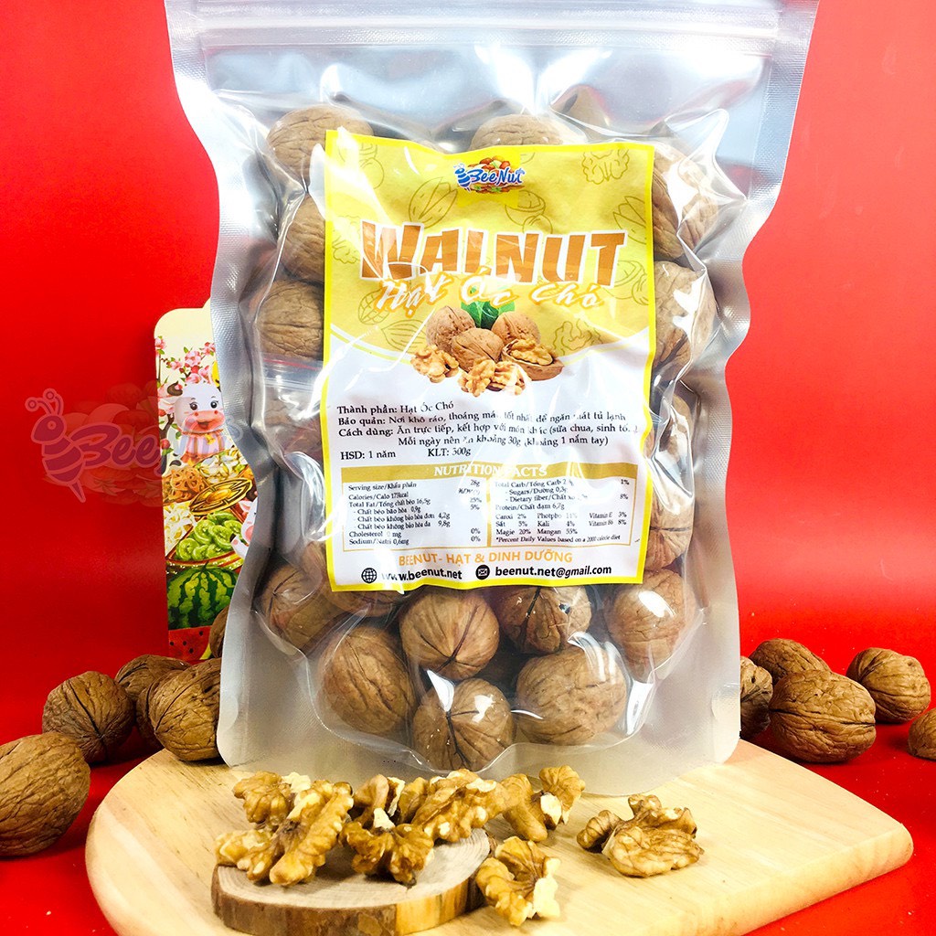 Hạt Óc chó nhập khẩu Mỹ ( 500gr ) Vỏ mỏng - Tặng Kềm Tách vỏ