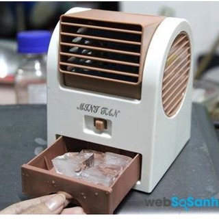 [Mã ELHA22 giảm 5% đơn 300K] QUẠT ĐÁ HƠI NƯỚC MINI 2 CỬA SIÊU MÁT