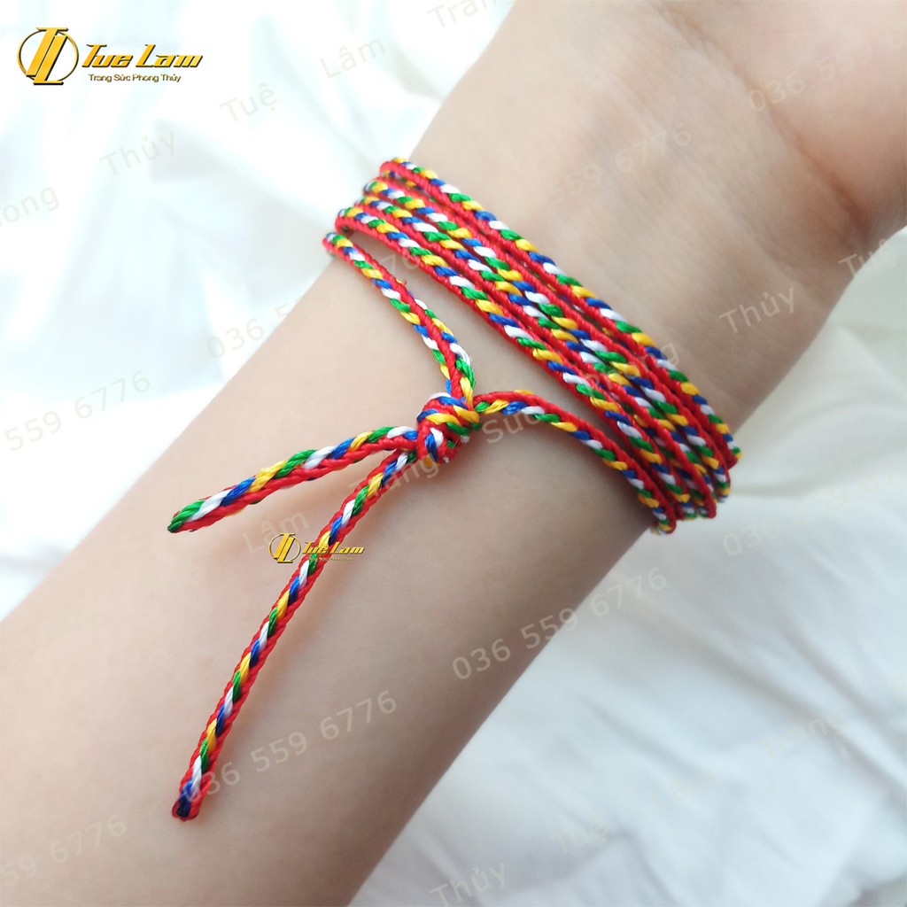 [DIY-Handmade] Vòng Đeo Tay Chỉ Ngũ Sắc Chuỗi Nhiều Vòng May Mắn