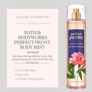 Xịt Thơm Perfect Peony Body Mist Bath and bodyworks