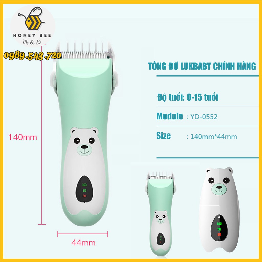 Tông đơ cắt tóc sơ sinh, cắt tóc trẻ em 0-15 tuổi Lukbaby cắm sạc siêu bền [TẶNG KÈM KHĂN TRÙM]