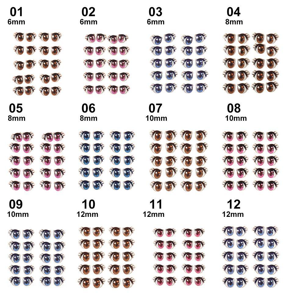 RAINBOW Set 10 Cặp Sticker Dễ Thương Dán Trang Trí Búp Bê