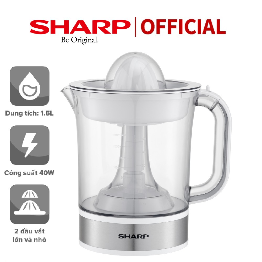 Máy Vắt Cam Sharp EJ-J415-WH Dung Tích 1.5L Công suất 40W - Hàng Chính hãng