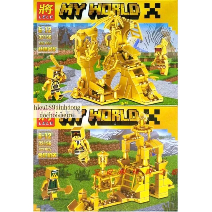 Lắp ráp xếp hình lego minecraft my world 33156 : Thành phố phiên bản vàng golden