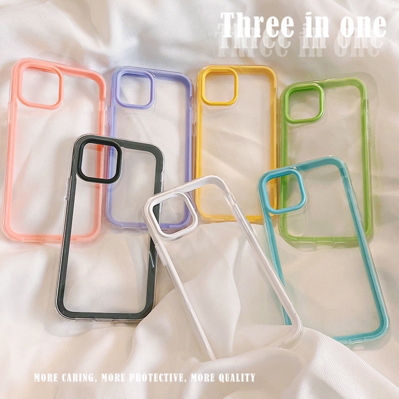 (SIÊU RẺ) Ốp lưng Iphone viền hồng, tím bảo vệ cam chống sốc 6/6plus/6s/6splus/7/7plus/8/8plus/x/xr/xs/11/12/13/pro/max