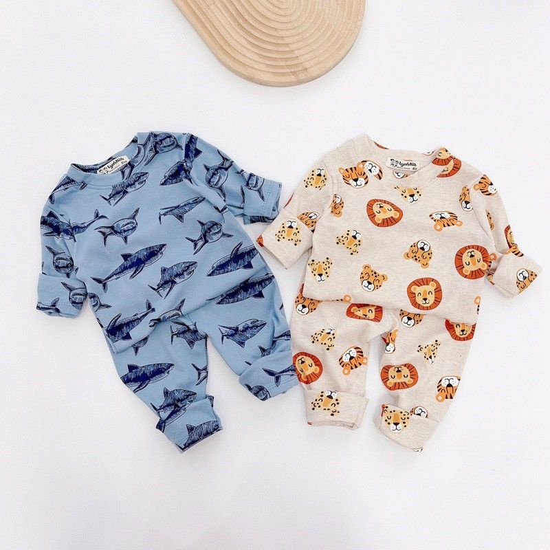 COMBO 2 BỘ ZIP HÌNH SƯ TỬ VÀ CÁ MẬP CHO BÉ TRAI